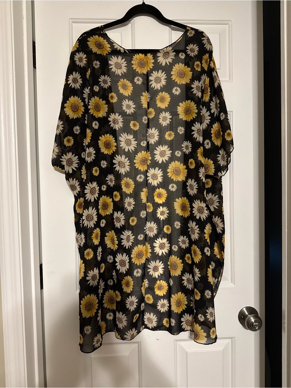 Liberty Love Sunflower Sheer Chiffon Kimono Cardigan Cover Up Womens 2XL 3XL